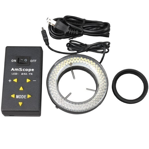 Amscope 64 LED Lighting-Direction-Adjustable Microscope Ring Light + Adapter LED-64A